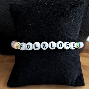Taylor Swift Friendship Bracelet Folklore Vinyl Disc Stretchable Stackable